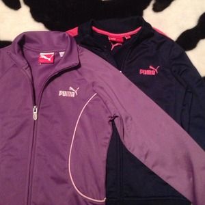 Two Puma track jackets. Girls size medium (7-8)