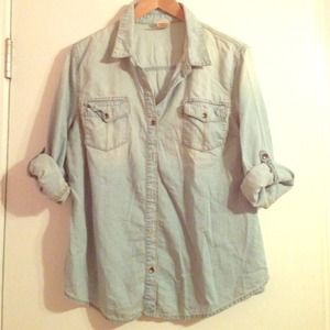 Cotton denim style button up