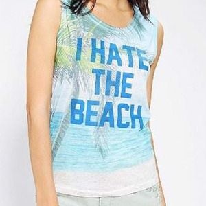 Urban outfitters " I hate the beach" muscle tee