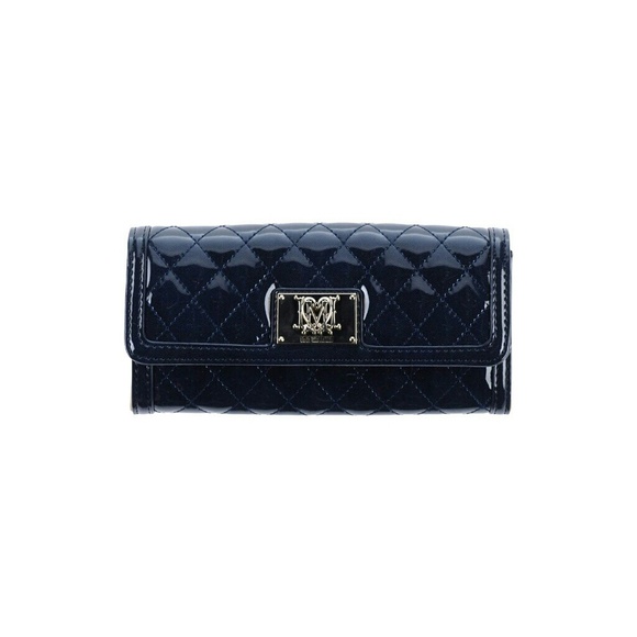 LOVE MOSCHINO PATENT CONTINENTAL CLUTCH WALLET