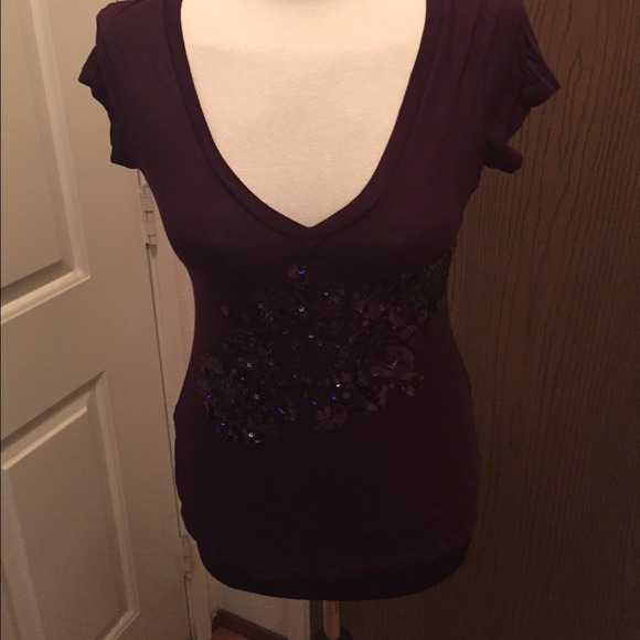 Express purple shirt with bling. Sz sm😃