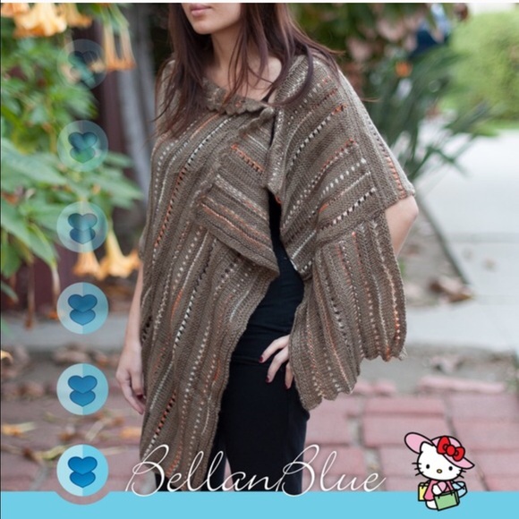 ๐ ๐ The ADONA Knit poncho - MOCHA - Picture 4 of 4