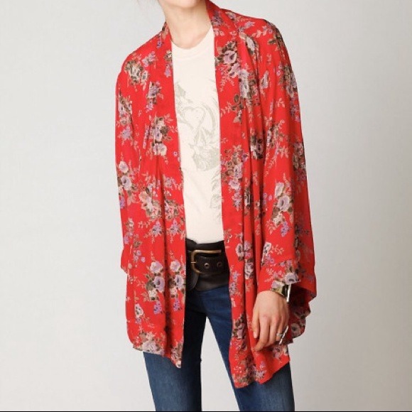 Free People Red Shawl / Kimono