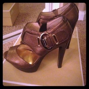Michael Kors Bronze Metallic Platforms