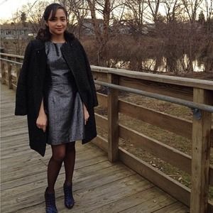 Silver metallic dress with low back