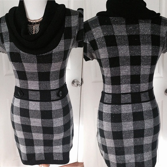 Made in USA Dresses & Skirts - NWOT Cute Black and Grey Sweater Dress