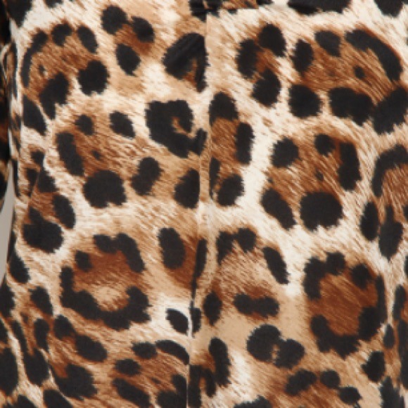 Leopard Print Split Neck Top - Picture 4 of 4