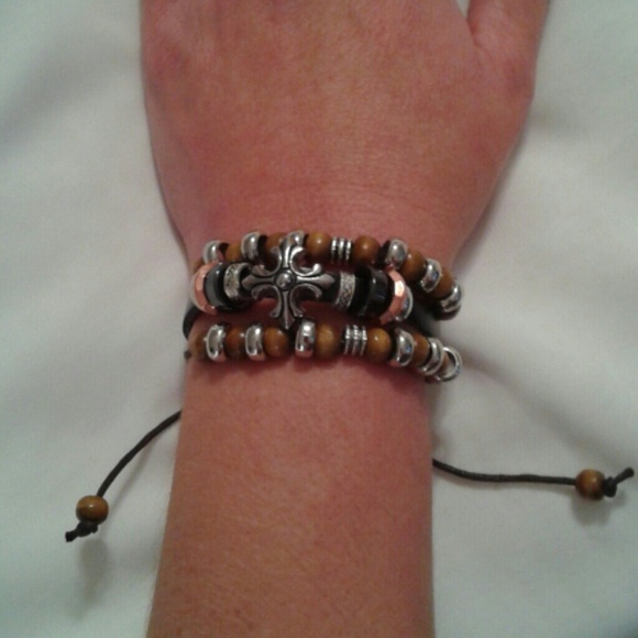 Adjustable corded bracelet.