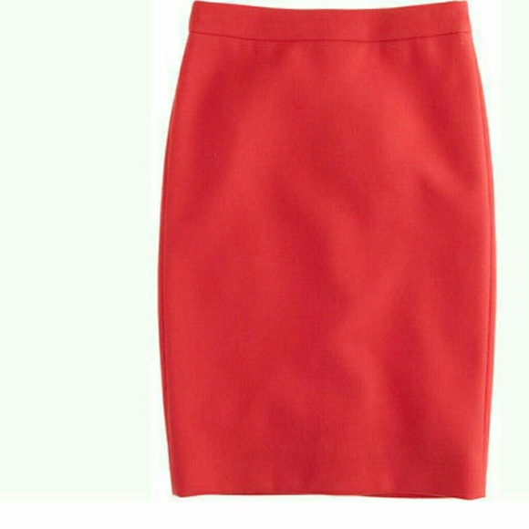 J crew red wool skirt size 2 new without a tag