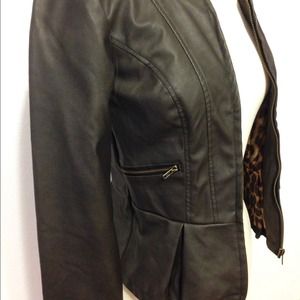 Gianni Bini Pleated Faux Leather Jacket