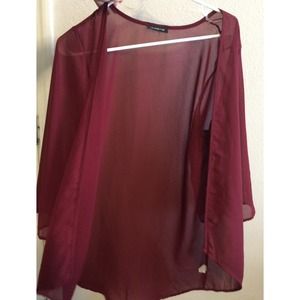 Maroon Sheer Kimono