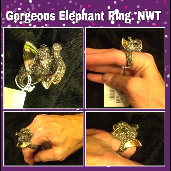 Gorgeous HUGE Elephant Ring by C. Wonder. NWT.