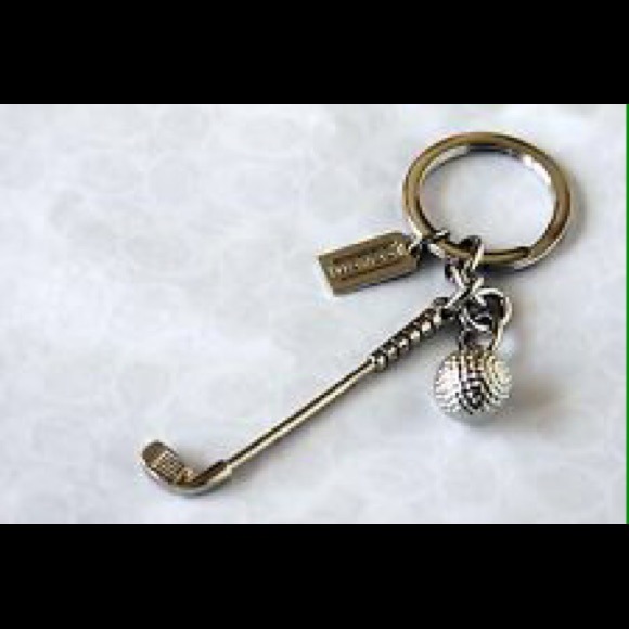Coach Golf Club/Golf Ball Keyring NWT