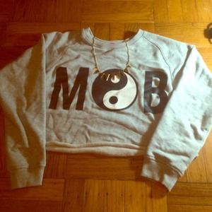 Grey MOB crop sweater