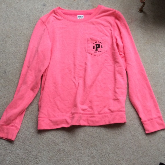 VS PINK crew neck- bubble gum pink