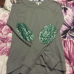 Sparkle elbow pad sweater