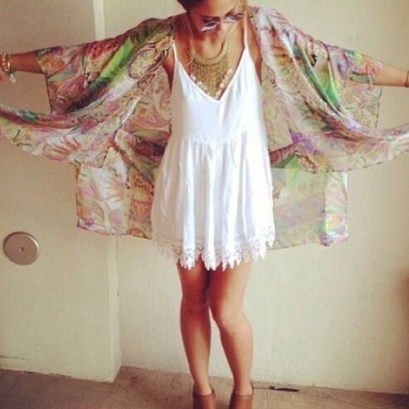 Rare LF stores watercolor kimono - Picture 2 of 2