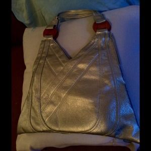 Metallic silver bag