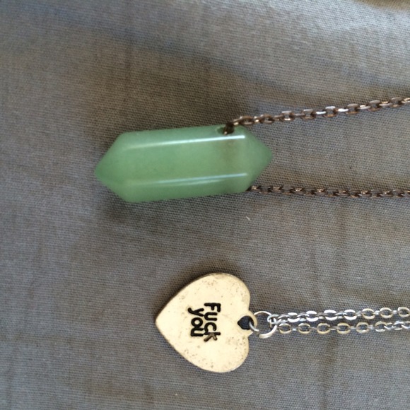 Brandy Melville Fuck You and Crystal Necklace