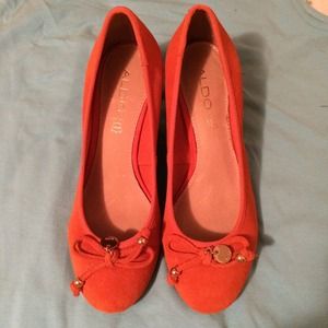 Aldo shoes wedges size 7.5 orange beautiful new