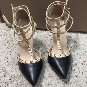 Black studded heels