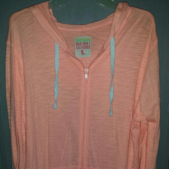 Neon light orange burnout hoodie