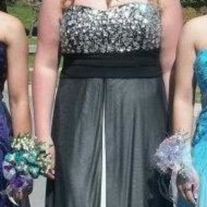 Black and white prom dress