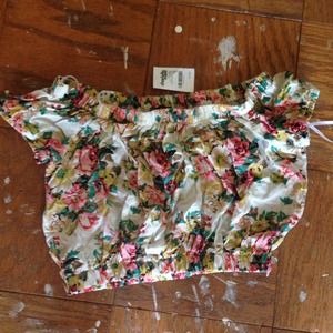 FLORAL NET CROP TOP