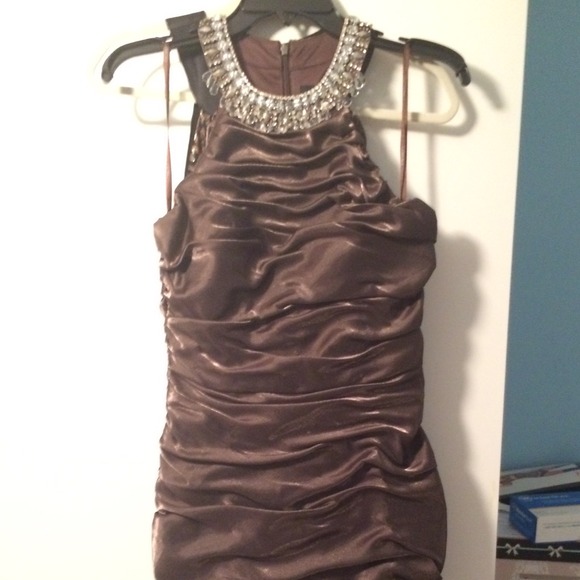 Dress with beads at the neckline