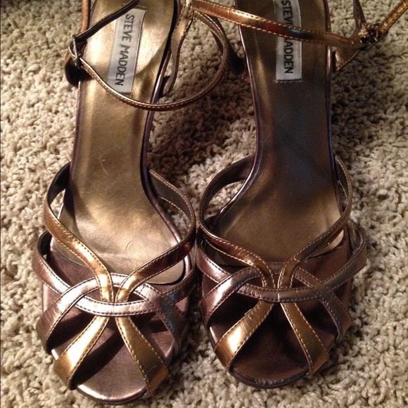 Steve Madden gold and rose gold stilettos.