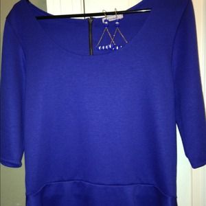 Blue peplum top
