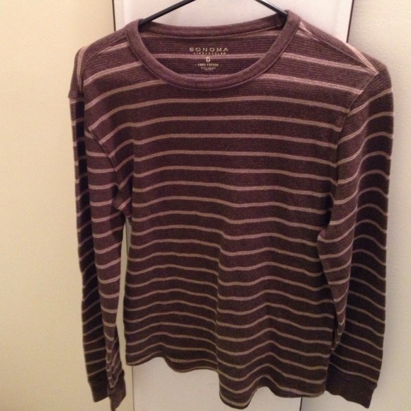 Brown & tan long sleeve shirt