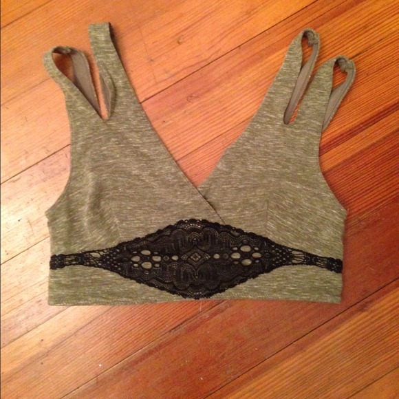 🔴sold🔴Free People Olive Green cotton bralette