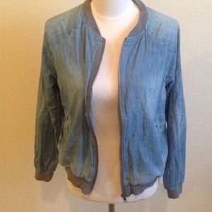 Blue denim zip up