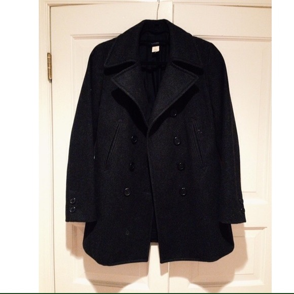 J Crew Dark Grey Wool Pea Coat