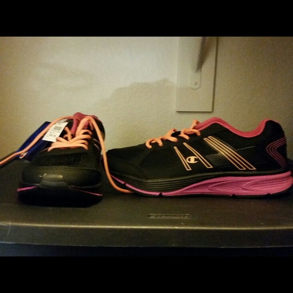 Black and pink sneakers