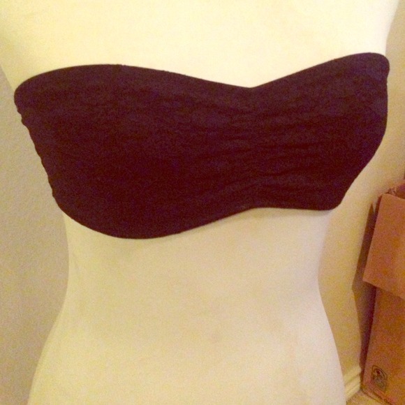 PINK black lace bandeau