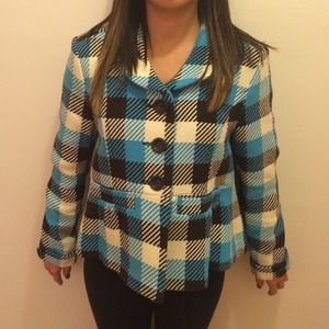 H&M checkered coat