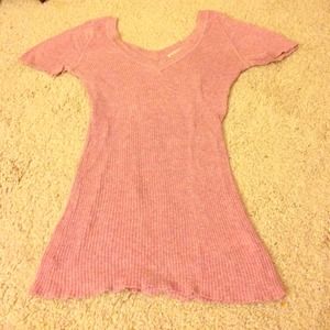 Pink short sleeve sweater