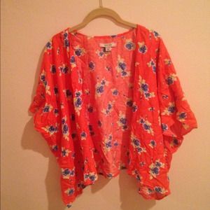 Orange floral kimono