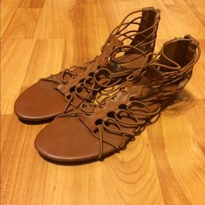 Tan gladiator sandals