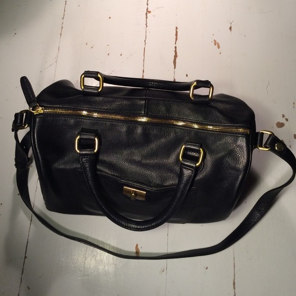 Jcrew black leather handbag