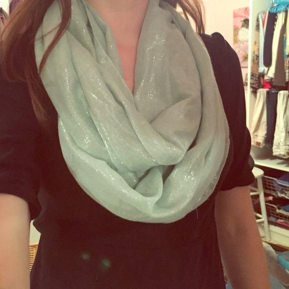 Sparkling mint infinity scarf