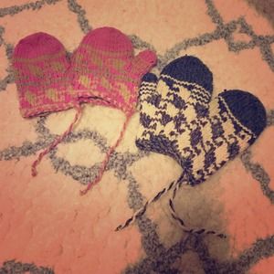 Two pairs of mittens