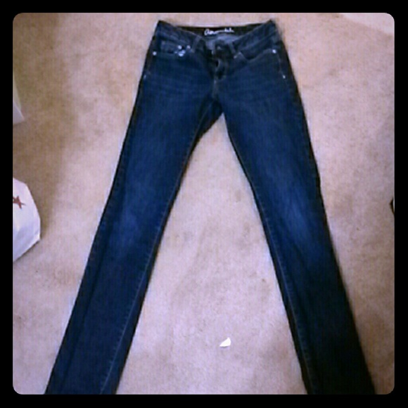 Dark blue jeans.