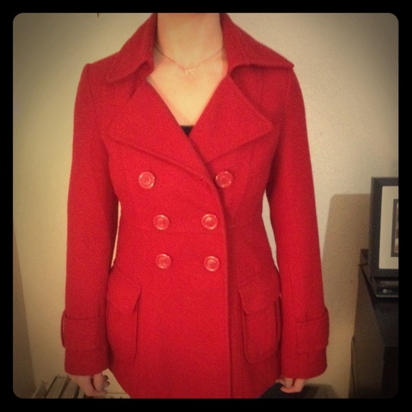 Red Double-Breasted Coat