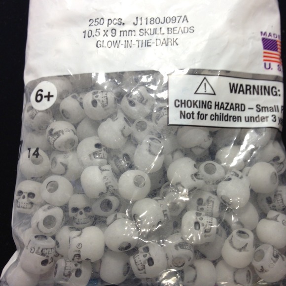 Glow in the dark skull beads.
