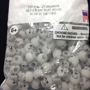 Glow in the dark skull beads.
