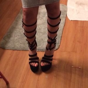 Strappy platform heels