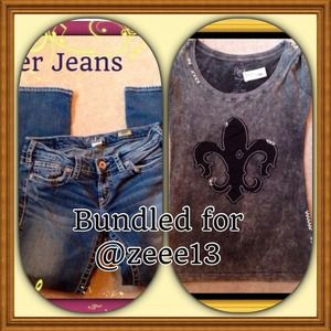 Bundle Silver jeans and Top
